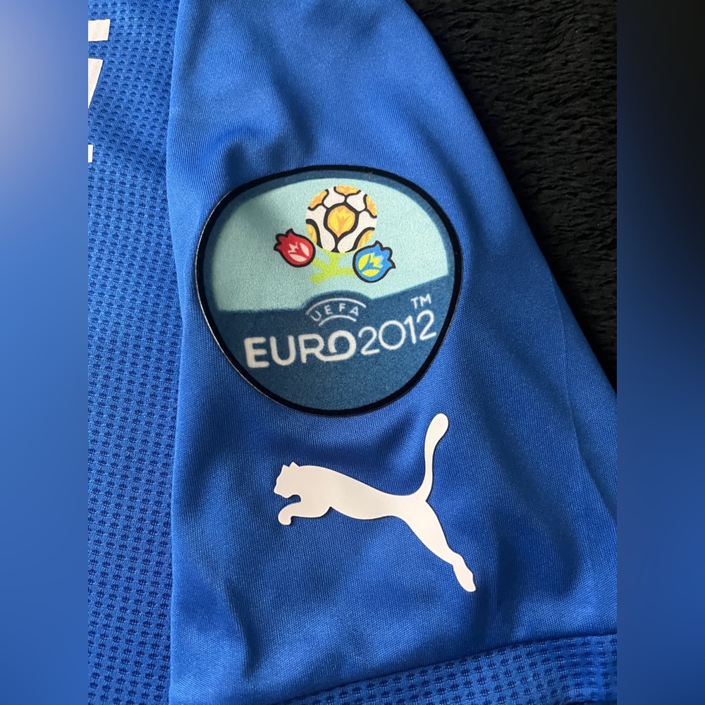 Balotelli #9 Italy 2012 Retro Soccer Jersey Home Blue Euro - Picture 4 of 7